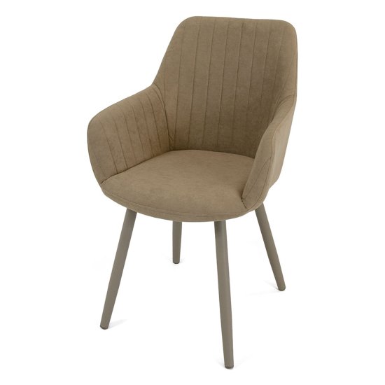 Стул мягкий бежевый из велюра (арт 22138) Фото 3