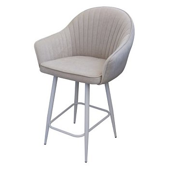 Полубарный стул на металлокаркасе с мягкой обивкой бежевый (арт 31843) - Фото 2