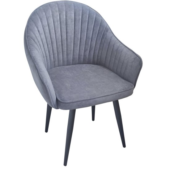 Стул на металлокаркасе мягкий серый (арт 31839) Фото 4