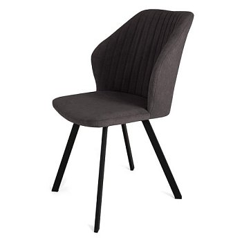 Стул с мягким сидением серый из велюра (арт 26045) - Фото 2