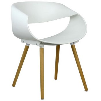 Стул деревянный белый пластиковый (арт 2313) - Фото 2