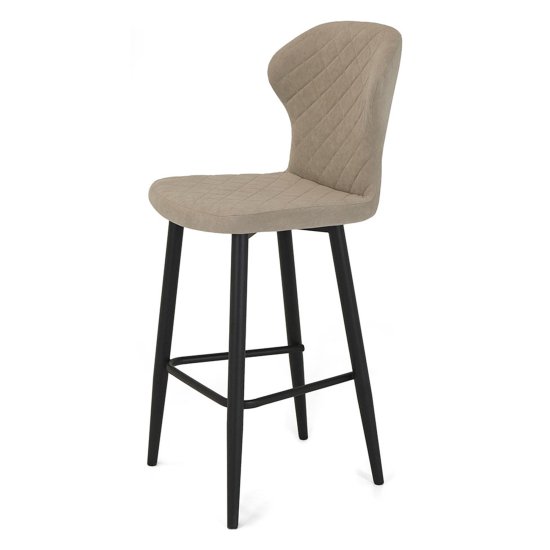 Стул барный на металлическом каркасе бежевый современный (арт 19733) Фото 1