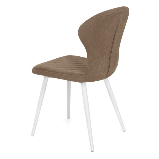 Стул ножки белые бежевый из велюра (арт 19261) Фото 3