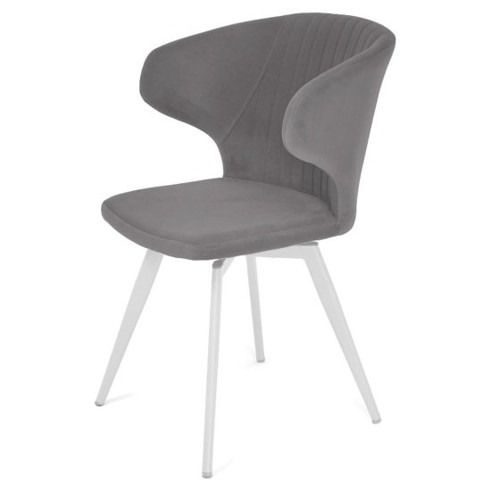 Стул на металлокаркасе серый велюровый (арт 22012) Фото 2