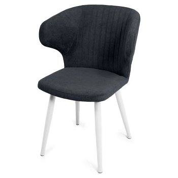 Стул на металлокаркасе мягкий серый из велюра (арт 25830) - Фото 2