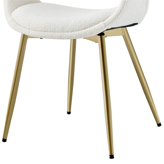 Стул на металлическом каркасе мягкий белый (арт 34791) Фото 3