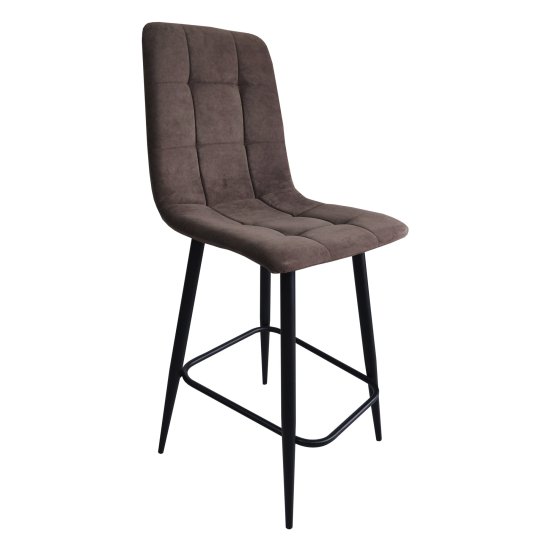 Полубарный стул с черными ножками мягкий (арт 23936) Фото 2