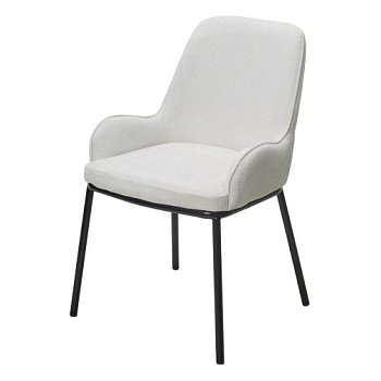 Стул с черными ножками мягкий белый (арт 33451) - Фото 2