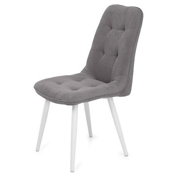 Стул для кухни на каркасе из металла мягкий серый из велюра (арт 20593) - Фото 2