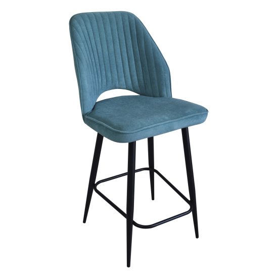 Полубарный стул с мягкой обивкой синий (арт 31989) Фото 1