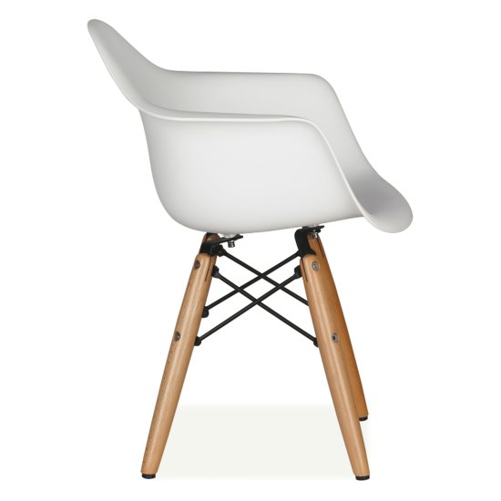 Полукресло с подлокотниками белое пластиковое eames (арт 29401) Фото 2