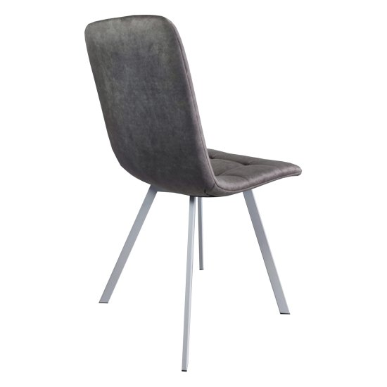 Стул с белыми ножками мягкий серый (арт 25064) Фото 5