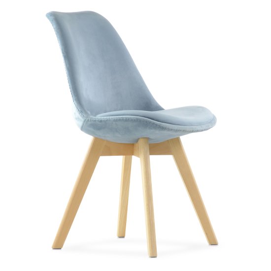 Стул для кухни деревянный мягкий голубой современный (арт 11895) Фото 1