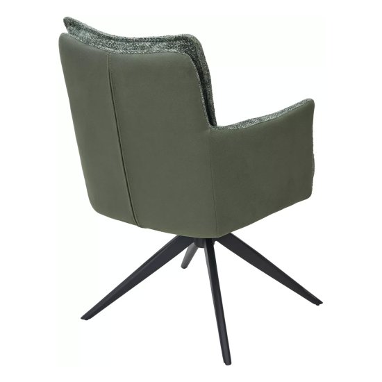 Полукресло металлическое мягкое с подлокотниками зеленое (арт 33922) Фото 2