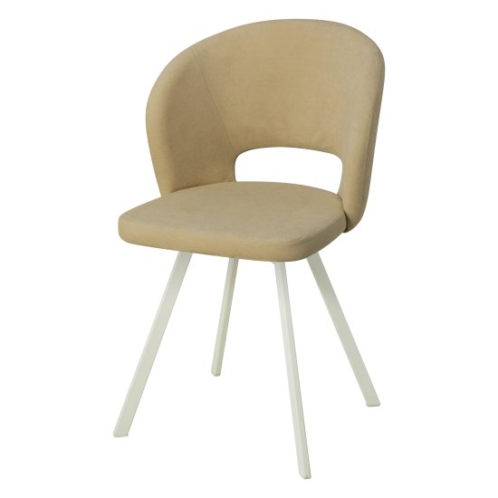 Стул мягкий бежевый с обивкой из велюра (арт 26976) Фото 1