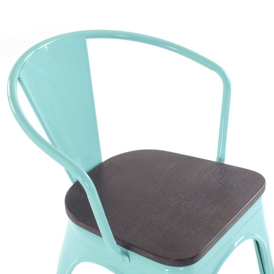 Стул-кресло дизайнерский металлический синий tolix (арт 29441) Фото 2