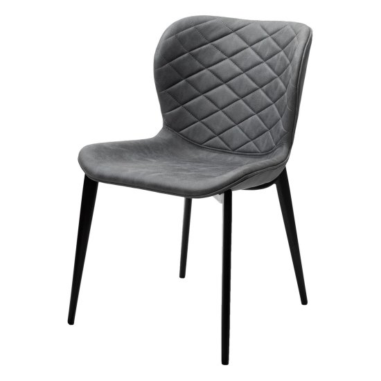 Стул кухонный с черными ножками мягкий серый (арт 26372) Фото 1