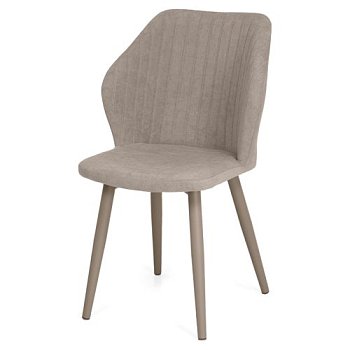 Стул мягкий бежевый из велюра современный (арт 25971) - Фото 2