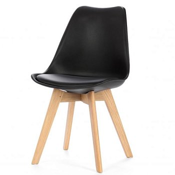 Стул обеденный деревянный мягкий черный в стиле eames (арт 5483) - Фото 2