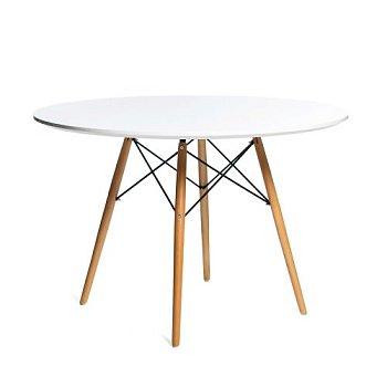 Стол обеденный дизайнерский круглый белый D-110 см eames (арт 7110) - Фото 2