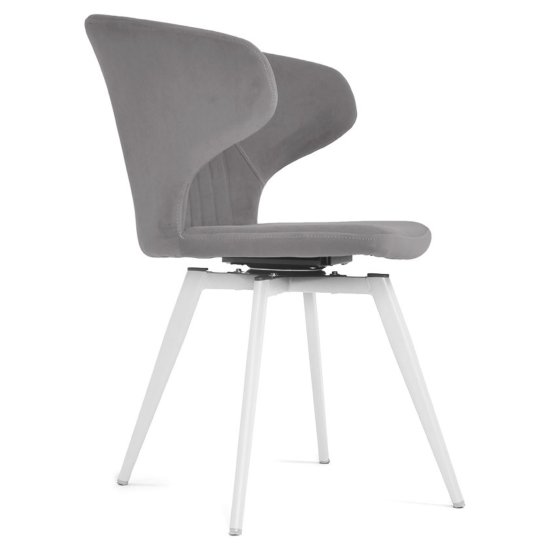 Стул на металлокаркасе серый велюровый (арт 22012) Фото 7