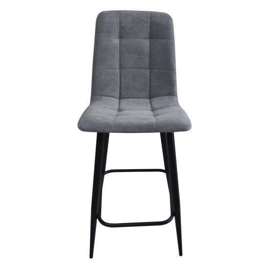 Стул полубарный мягкий серый в современном стиле (арт 23938) Фото 1