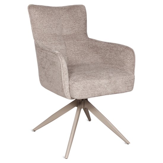 Стул-кресло металлический слоновая кость из велюра (арт 35403) Фото 1