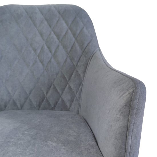 Полукресло на металлокаркасе с подлокотниками серое (арт 29532) Фото 3