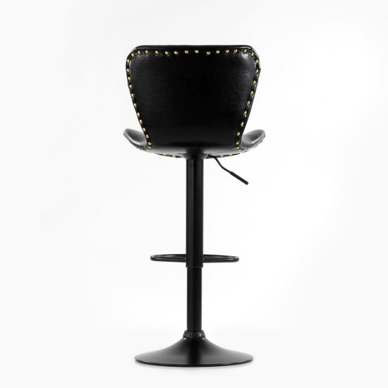 Барный стул металлический ножки черные мягкий с обивкой из экокожи (арт 6540) Фото 4