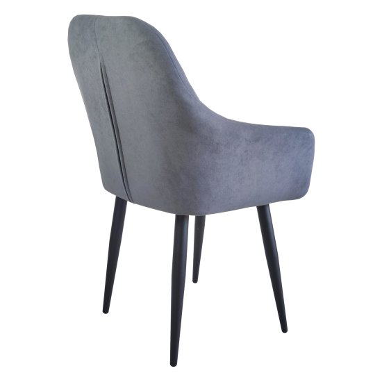 Полукресло мягкое серое из велюра современное (арт 29484) Фото 3