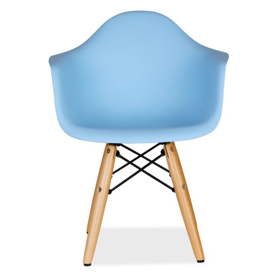 Стул-кресло деревянный с подлокотниками голубой eames (арт 29402) Фото 3
