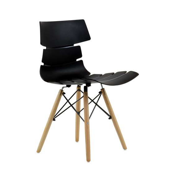 Стул черный из пластика современный (арт 6624) Фото 1