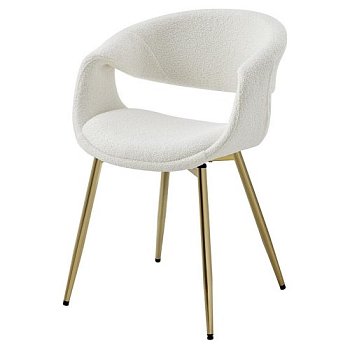 Стул на металлическом каркасе мягкий белый (арт 34791) - Фото 2