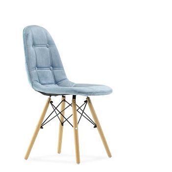 Стул с мягким сидением голубой в стиле eames (арт 12200) - Фото 2
