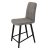 Полубарный стул мягкий серый из велюра (арт 18769)
