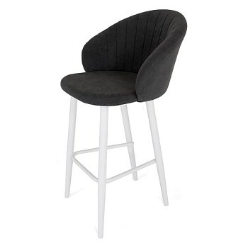 Стул барный на металлокаркасе коричневый велюровый (арт 25419) - Фото 2