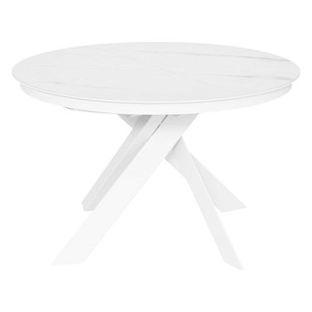 Стол круглый из керамогранита белый на одной ноге (арт 35147) - Фото 2
