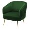 Стул-кресло дизайнерский мягкий с подлокотниками зеленый (арт 28442)