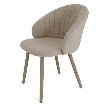 Стул с мягкой обивкой бежевый из велюра (арт 23263) - Фото 2