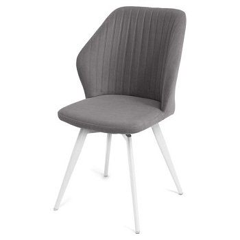 Стул на металлокаркасе серый из велюра (арт 25780) - Фото 2