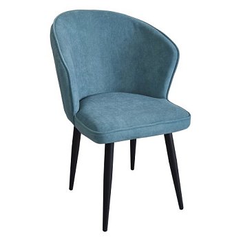 Стул на металлокаркасе с черными ножками мягкий голубой (арт 31743) - Фото 2