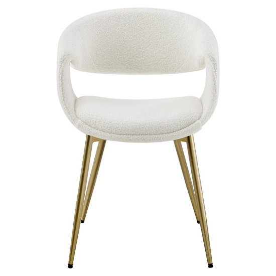 Стул на металлическом каркасе мягкий белый (арт 34791) Фото 4