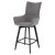 Барный стул мягкий с подлокотниками серый с обивкой из велюра (арт 35573)