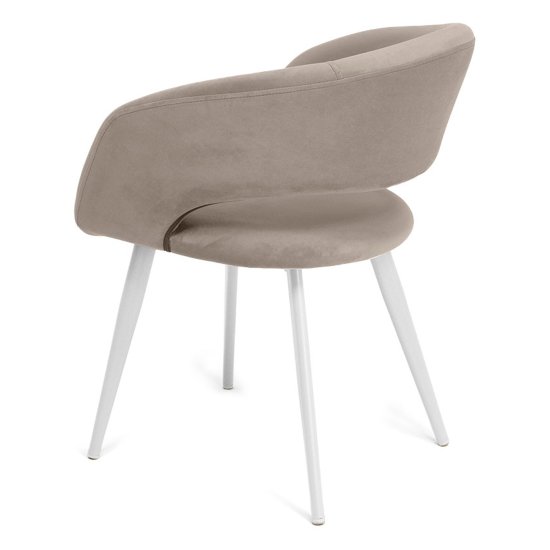 Стул мягкий слоновая кость из велюра (арт 33608) Фото 2