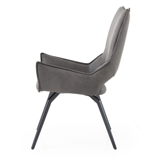 Стул-кресло дизайнерский металлический мягкий серый (арт 31472) Фото 3