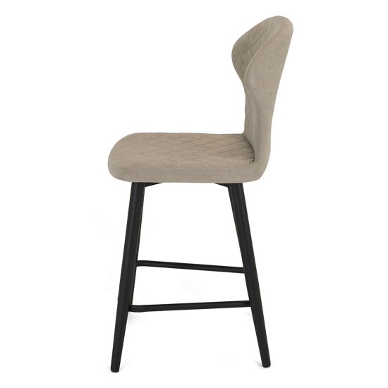 Полубарный стул бежевый с обивкой из велюра (арт 19661) Фото 2