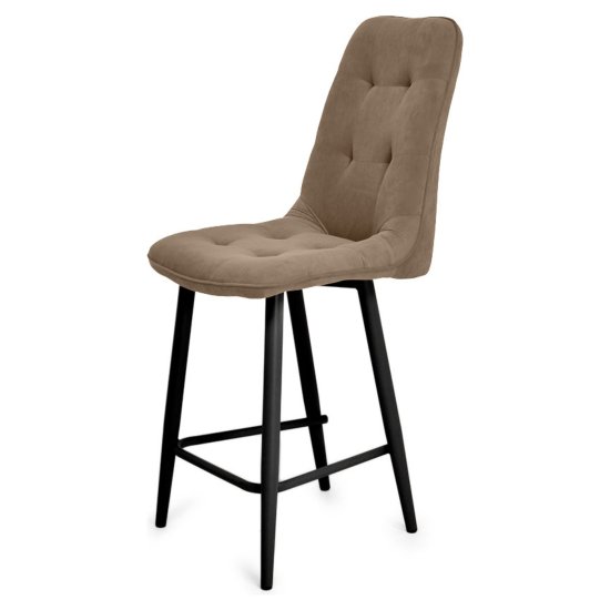 Стул барный на металлокаркасе мягкий из велюра (арт 20857) Фото 2