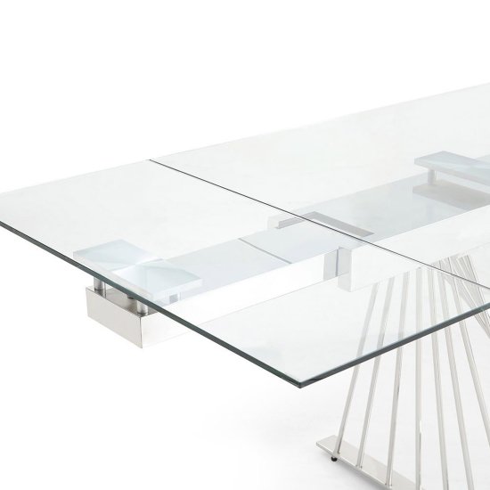 Кухонный стол раздвижной стеклянный прозрачный 180 см (арт 31470) Фото 6