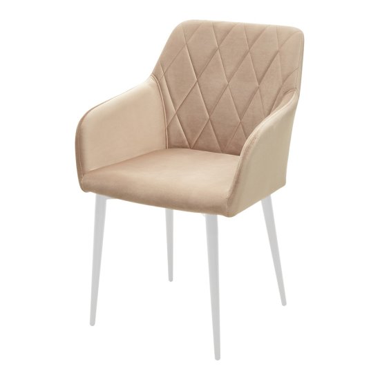 Стул-кресло с мягким сидением бежевый велюровый (арт 11543) Фото 1