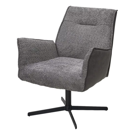 Полукресло ножки черные мягкое с подлокотниками серое (арт 33977) Фото 1